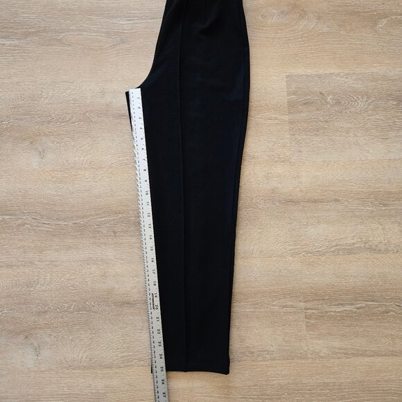 H&M Black Creased Tapered Suit Pants Small Crêpe Jersey High Waist New With Tags - Picture 11 of 16